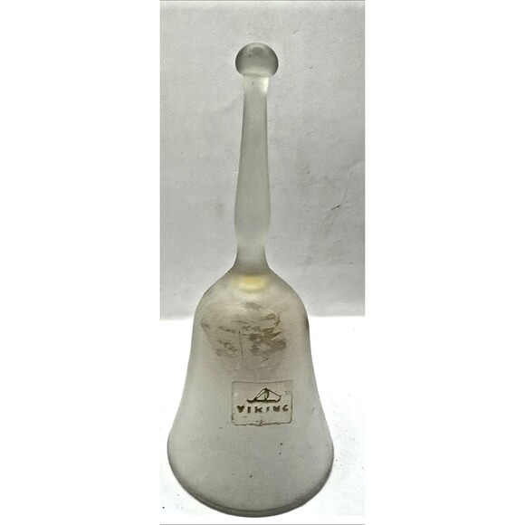 Viking Glass Hand Bell Transparent Frosted Satin roses sunflowers daisy flowers - Picture 2 of 3